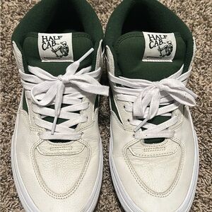 Vans Half Cab White and Green Sneakers